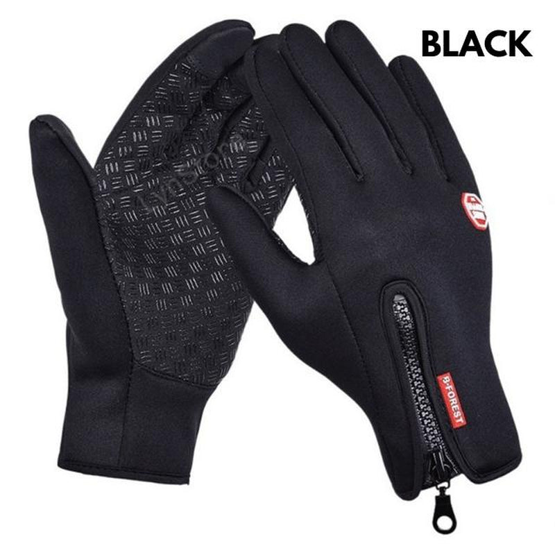 1 Piece Warm Winter Gloves Touch Screen Riding Motorcycle Sliding Waterproof Sports Gloves with Fleece