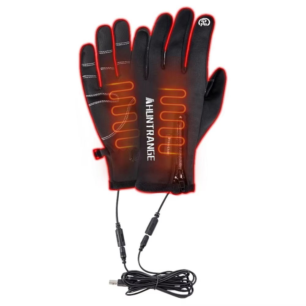 USB Heated Motorcycle Gloves Touch Screen Gloves Heating Thermal Gloves for Cycling Running Driving Hiking Walking Keep Warm