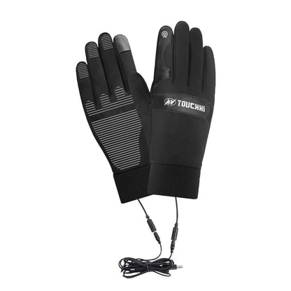 USB Heated Motorcycle Gloves Touch Screen Gloves Heating Thermal Gloves for Cycling Running Driving Hiking Walking Keep Warm