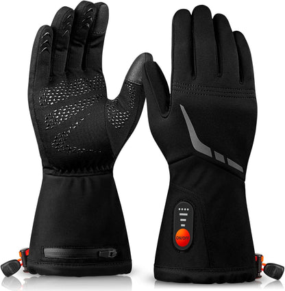 Heated Glove Liners for Men Women, Winter Warm Electric Gloves Liners for Arthritis Raynaud, Rechargeable Battery Waterproof Heated Work Gloves Women(02Black,M)