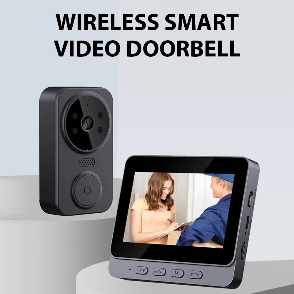 4.3'' IPS Screen 2.4G Wireless Visual Intercom Doorbell with Screen Smart High-Definition Video Monitoring Two-Way Intercom