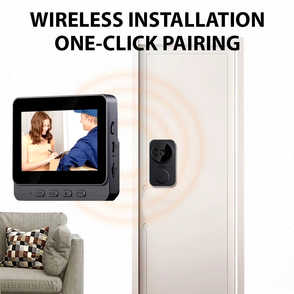 4.3'' IPS Screen 2.4G Wireless Visual Intercom Doorbell with Screen Smart High-Definition Video Monitoring Two-Way Intercom